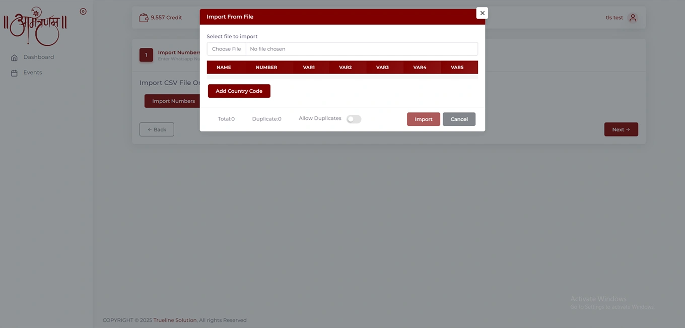 Aamantranam contact number import